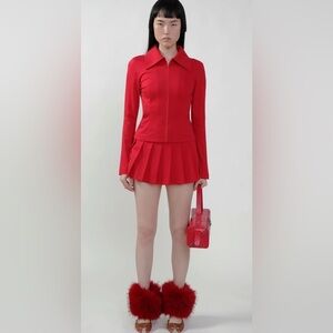 NWT Kim Shui Mini Skort With Pleats SZ M Red
